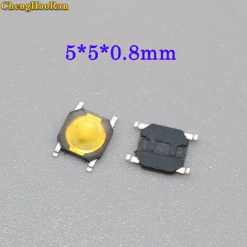 ChengHaoRan 5-20pcs metāla dome 5*5*0.8 mm plānas plēves touch switch 4 kājas pēdu patch mikro slēdzis 5*5*0.8 mm