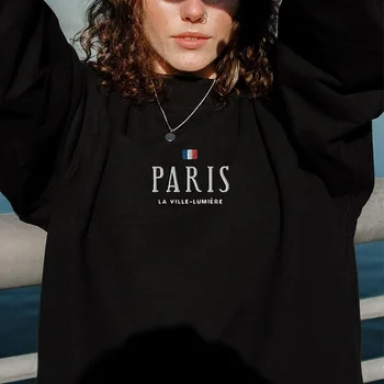 2022. Gada Rudenī Parīzes Vēstules Izšuvumi Franču Modes Sieviešu Krekli Ar Garām Piedurknēm Kokvilnas Biezs Pulovers Zaudēt Gadījuma Silts Džemperis