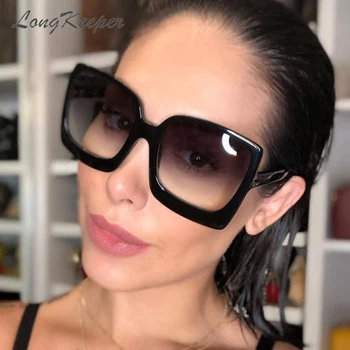 LongKeeper Modes Lielgabarīta Saulesbrilles Sieviešu Zīmola Dizainere Plastmasas Sieviešu Liels Slīpums Saules Brilles UV400 gafas de sol Brilles