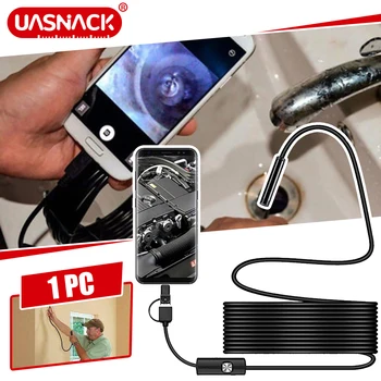 Endoskopu Kamera Elastīga IP67 Waterproof Micro USB Pārbaudes Borescope Kamera, Android PC Notebook 5.5/7mm6LEDs Regulēšana