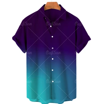 Modes krāsu vīriešu Hawaii pludmales krekls 2022. gada vasarā jaunu stilu īsām piedurknēm krāsu drukas tropu Aloha krekls brīvdienas brīvdienas