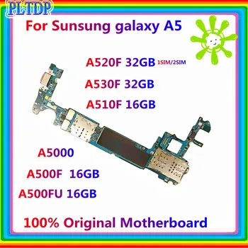 100% Oriģināls Mainboard Samsung Galaxy A5 A510F A520F A530F A500FU A5000 ar Pilnu Loģikas mikroshēmas Valdes labus darba
