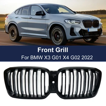 Automašīnas Priekšējo Buferi Sacīkšu Grils BMW X3 G01 X4 G02 2022+ Dual Līstes Dubultā līnija un Spīdīgi Melnās Nieres Režģi, Auto Rezerves Daļu