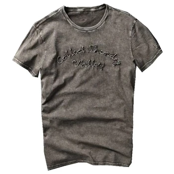Vintage Problemātisko Mazgā Īsām Piedurknēm T Kreklu, Lai Cilvēks, Eiropas un Amerikas Moderns Vīriešu Gadījuma t krekls Vasaras Stila Apģērbu