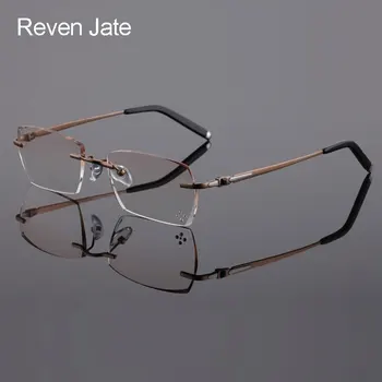 Reven Jate 611 Tīra Titāna Bez Apmales Dimanta Griešanas Cilvēks Brilles Rāmis Optisko Recepšu Brilles Vīriešu Briļļu Modes