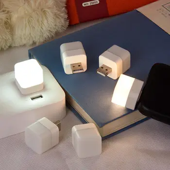 1pc Mini LED Nakts Gaisma USB Spraudni Laukumā Lampas Dators, Mobilais Jauda Banka Maksas Maziem Grāmatu Gaismas Lasījumā Acu Aizsardzība Lampas