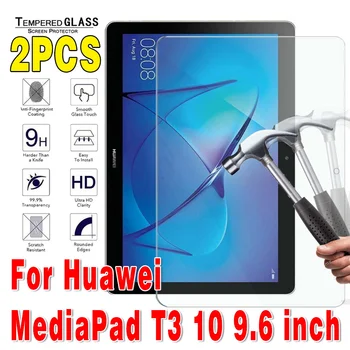 2 Gab Rūdīta Stikla Huawei Mediju Pad T3 10 Ekrāna Aizsargs Tablete 9.6