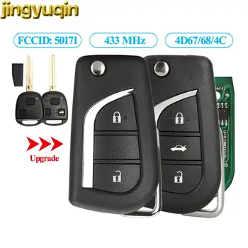 Jingyuqin Uzlabot Tālvadības Auto Atslēgu Fob 4D67/68/4C Čipu 433MHZ 50171 Toyota Prius 2 Hilux Etios Vios Innova SW4 Camry TOY43