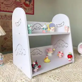 Sanrio Kuromi Hello Kitty Galda Plaukta Kosmētikas Uzglabāšanas Plaukts Vannas istaba Sadzīves Priekšmetus Cute Karikatūra Apdare Dāvanas Meitenēm