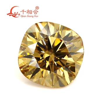1-5ct dzelteno krāsu spilvens formas dimanta samazināt moissanite ir vaļīga akmens rotaslietu izgatavošana