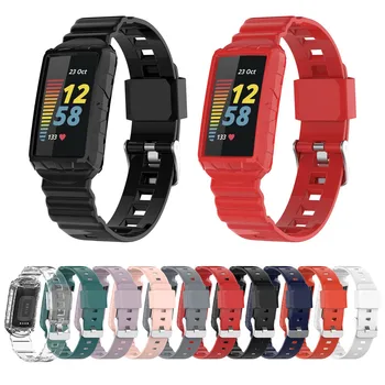 Silikona Siksna Fitbit Maksas 3/4/5 Smart skatīties Nomaiņa Lietu Vāku Watchband Par Fitbit Maksas 4SE/3SE Wriststrap Bracele