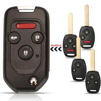 Jingyuqin 10pcs Tālvadības Auto Atslēgu Čaulas Gadījumā, Honda Accord, Civic 2006-2011 CRV 2018 Pilots ar/bez Pogu Pad