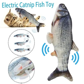 Elektronisko zivju Kaķis Rotaļlietas Elektriskās Uzlādes ar USB Simulācijas Zivju Rotaļlietas, Suns, Kaķis Košļājamā Spēlē Nokošana Piederumi