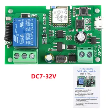 Jauns DC 5V 7-32V YiWelink APP USB 1 veids WiFi remote control relay slēdzis modulis + atbalsts 433MHZ tālvadības pults