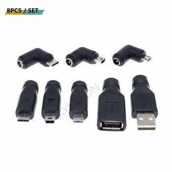 1set Parasti izmanto USB komplekts 5.5*2.1 mm Sieviešu ligzda Mini / Mikro / Type-C / USB 2.0 Male Plug Adapteris LĪDZSTRĀVAS Savienotājs