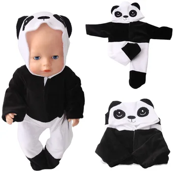 Augstas Kvalitātes Bērnu no Viena Gabala Lelle Kostīmu Panda Drēbes Der, 18 Collu Amerikāņu Lelli un 43cm Atdzimis Bērnu Bērnu Dāvanu