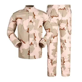 Tri-Color Tuksneša Kamuflāžas Cīnītos Ar Vienādu Kreklu, Bikses Taktisko Brīvdabas Militārā Solider Tūrisma Pārgājieni Medību Valkāt Apģērbu