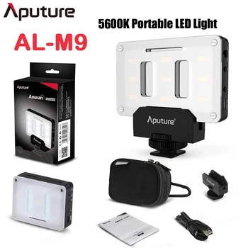 Aputure Amaran AL-M9 LED Video Gaisma TLCI/CRI 95+ Uz-Kameru Aizpildīt Gaismas 9pcs SMD Gaismas Kabatas Lieluma LED Apgaismojums Canon