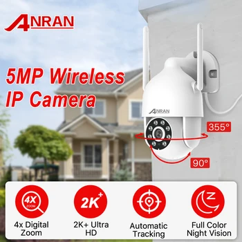 ANRAN 5MP PTZ Wifi IP Novērošanas Drošības Aizsardzība Kameras Āra Bezvadu CCTV Automātiskā Izsekošanas Pilnu Krāsu Nakts Redzamības