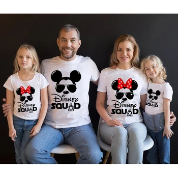 Disney Mickey Mouse Ģimenes Saskaņojot Tērpiem Tētis, Dēls Karikatūra T Krekls Disney 2022 Gadījuma Zaudēt Mamma Meitai Īsām Piedurknēm Apģērbs
