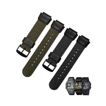 18 16mm Watchband Piederumi, kas Piemēroti Par CASIO AE-1200/SGW-300/AQ-S810/PRG-270 Modificētu Neilona Auduma Pulksteņu Siksniņas