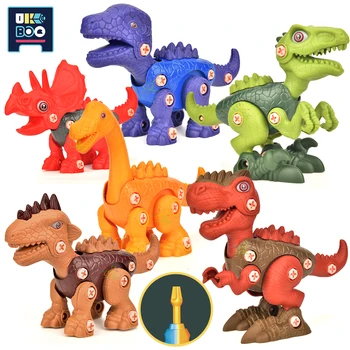 UKBOO DIY Skrūvi Jurassic Dinozauri 3 Gadus Vecs Montāžas Riekstus Modelis Nosaka Drošu Bloki CILMES Agrīnās Izglītības Bērnu Rotaļlietas Toddler