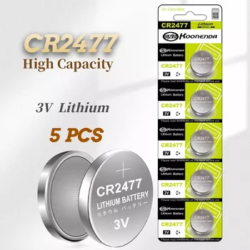 Jaunu 5GAB CR2477 3 V Videi Draudzīgs Pogas Baterija Litija Baterijas, Elektronisko Pulksteņu Svars Mēroga Kalkulators