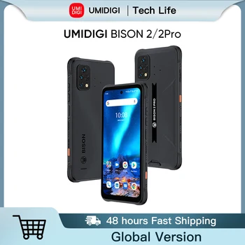 Sākotnējā UMIDIGI Bison 2 Tālrunis Bison 2 Pro Izturīgs Android Viedtālrunis 128GB 256 GB Helio P90 6.5