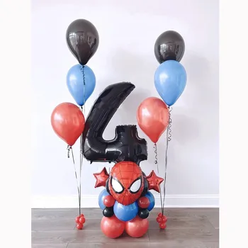 36pcs/Daudz Super Varonis Balonu Zirnekļcilvēka Alumīnija Folijas Baloniem 32inch Black Numuru Balonu Dzimšanas dienas svinības Dekoru Piederumi Bērniem Rotaļlietas