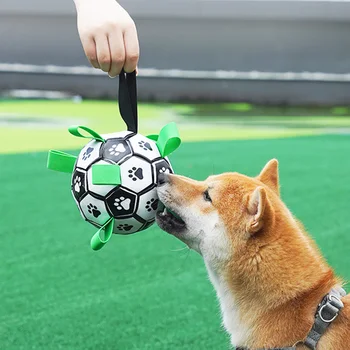 Suns Futbola Rotaļlietas Interaktīvas Pet Rotaļlietas, Suņu Āra apmācības Futbola Pet Bite Košļāt Bumbiņas ar Greifers Cilnes Suņu aksesuāri