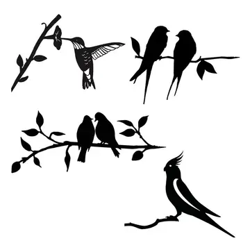 Metāla Putnu Siluetu Dārza Dekorēšana Dzelzs Pagalmā, Terases Rotājumu Radošumu Dārza Pagalmā Mākslas Koku, Putnu Un Dzīvnieku Žogu, Mājas Dekoru