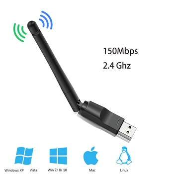 USB Wifi Adapteri 150Mbps 2.4 ghz Antenu, USB 802.11 n/g/b Ethernet Wi-fi usb dongle Bezvadu lan Tīkla Karte DATORA wifi uztvērējs