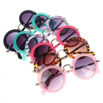 Retro Modes Bērni Apaļas Formas Saulesbrilles, Zēns, Meitene Cute Leopard Rāmja Brilles Bērniem, Krāsains Ultravioletā starojuma izturīgas Brilles