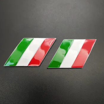 2gab Itālija Car Styling Metāla Logo itālijas Karogu Fender Emblēmas Nozīmīti, Uzlīmi, par Peugeot, Citroen, Ford, VW Benz Skoda Automašīnu Accessorie