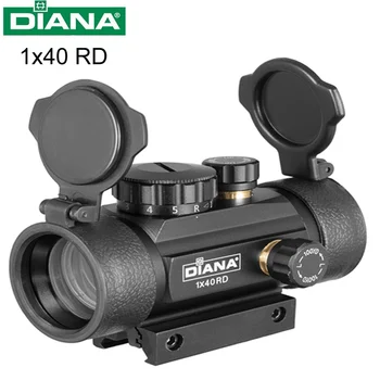 DIANA 1x40 Zaļā Red Dot Sight Taktiskās Optika Riflescope Fit 11/20mm Dzelzceļa 1X40 Šautene Aktuāli Medības