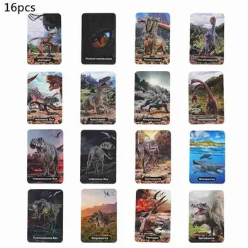 16pcs/Set Dinozauru Izziņas Kāršu Spēle Kaujas Carte Anime Tirdzniecības Kartes Albumu Grāmatas Bērniem Rotaļlietas Dāvanas