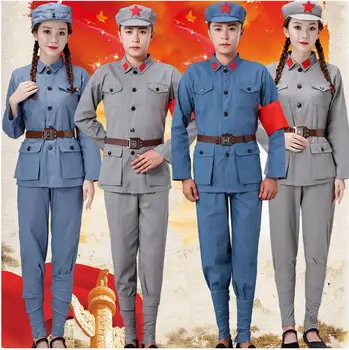 Mao Periodiem Unisex Astotā Maršruta Armijas Veiktspēju Apģērbu Sarkanās Armijas Apģērbs Jaunu Ceturto Karavīru Pretestību Japāna Kokvilnas Apģērbu