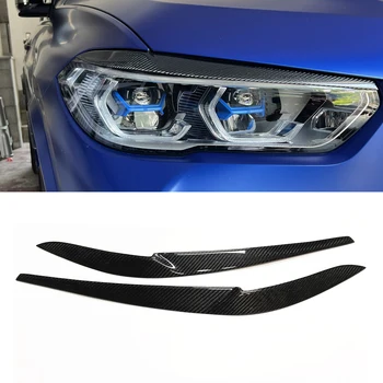 Lukturu Plakstiņa Vāciņš Melns BMW G05 X5 2018-2022 F95 X5M 2019-2022 Oglekļa Šķiedras Auto Priekšā Galvu Gaismu Lampas, priekšējo Lukturu Uzacu