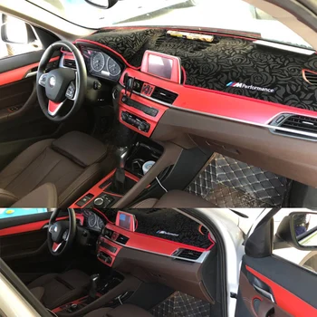 Auto-Stils 3D/5D Oglekļa Šķiedras Auto Interjera Centrā Konsoles Krāsu Izmaiņas Molding Uzlīmes Uzlīmes BMW X1 F48 2016-2019
