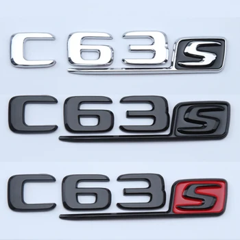 3d ABS Chrome Vēstules Automašīnas Aizmugurējā Bagāžnieka Emblēmu, Logo, Uzlīme C63S V8 Biturbo Emblēmu Uz Mercedes C63 AMG W205 W204 Piederumi