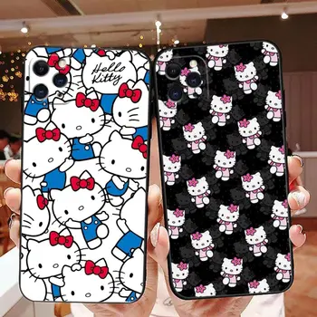 Coque Būtiska Telefonu Gadījumā par Apple iPhone 14 11 12 13 Pro 7 8 SE X XR XS Max Mini Plus TPU Gadījumā Capa Para Segtu Hello Kitty Anime