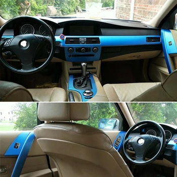 Par BMW 5. Sērijas E60 2004. - 2010. Gadam Interjera Centrālais Vadības Panelis Durvju Rokturis Rotā Auto Piederumi 3D/5D Oglekļa Šķiedras Uzlīmes
