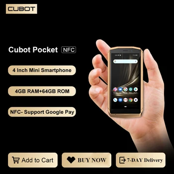 7 Dienu Piegādes, Cubot Kabatas Android Mini Viedtālruni, NFC Atbalsts, 4 GB RAM, 64 GB ROM, 128 GB Pagarināts, 4 Collu Ekrāns, 3000mAh