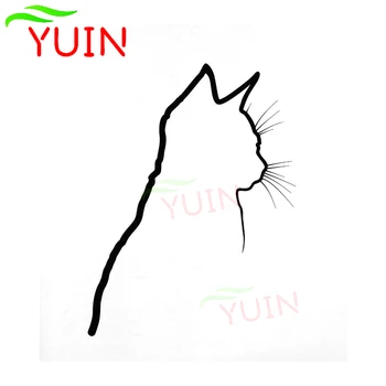 YUIN Auto Uzlīme Ēnu Kaķis Kaķēns Dzīvnieku Pet Decal Vienkārši Karikatūra PVC Ķermeņa Logu Apdare, Automobiļu Piederumi, Ūdensnoturīgas Uzlīmes