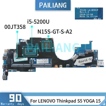 PAILIANG Klēpjdators mātesplatē LENOVO Thinkpad S5 JOGAS 15 i5-5200U Mainboard LA-B591P 00JT358 SR23Y N15S-GT-S-A2 DDR3 tesed