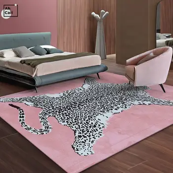 Rozā Leopards Pūkains Paklājs, Paklāji, Lai Dzīves Telpā, Mīkstas Guļamistabas Paklāju Ziemeļvalstu Mūsdienu Plīša Matu Paklāji Pūkains Spēlēt Mat Mājas Dekoru