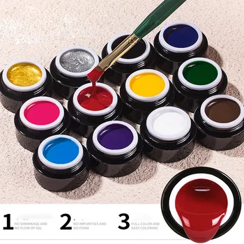 12Colors-5ml Laku Metāla Līmi,Nagu Art Krāsas Līme ,Puķu Uzzīmētu Līniju, Krāsošana ,Spider Želeja DIY Manikīrs, Nagu lakas