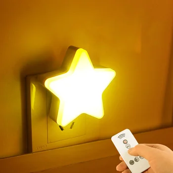 Zvaigzne Formas Lampas LED Nakts Apgaismojums, Gultas Sienas Lampas Tālvadības Sensors Kontroles Karikatūras Miega Gaismas Pirmsskolas Bērnu Guļamistaba Lampas
