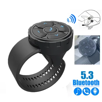 Bezvadu Bluetooth 5.3 Tālvadības Pogu, Ķivere, Austiņas Motociklu/Velosipēdu Stūres Media Kontrolieris Automašīnas Stūres Rata Kontroles