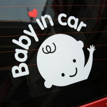 Cute Baby Atstarojošs Auto Uzlīmes, Bērnu Auto Brīdinājuma Uzlīmes Auto Decal Nakts Atstarojošs Puika Auto Uzlīmes Auto Piederumi